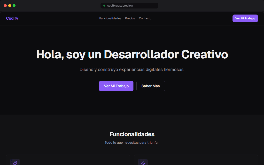 Vista previa de la plantilla Portafolio